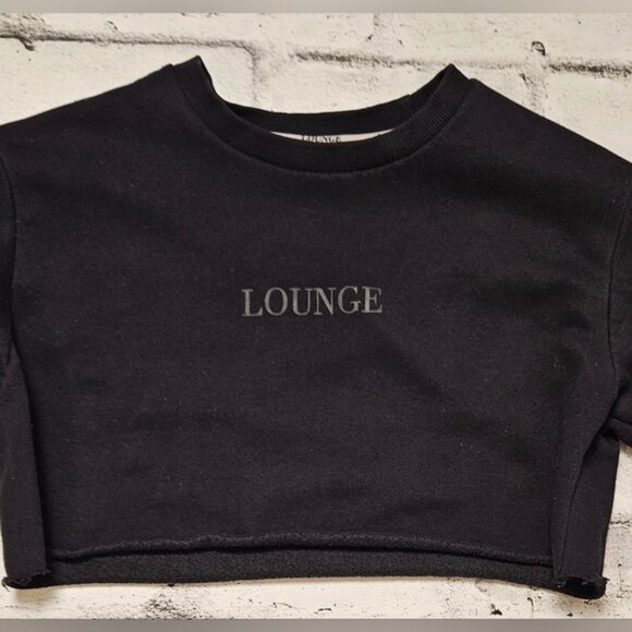 Lounge Apparel Black Cropped Sweatshirt - Picture 7 of 12